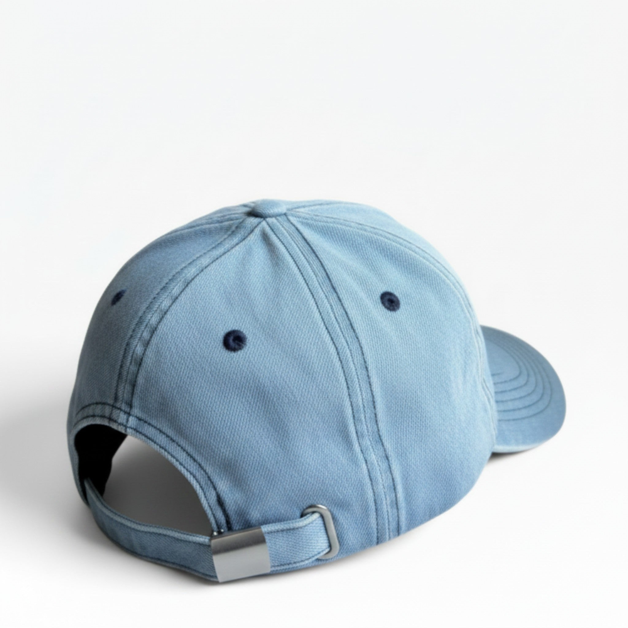 Primest Global Vintage Washed Denim Baseball Cap with Embroidered 'P' Logo – Unisex Adjustable Dad Hat