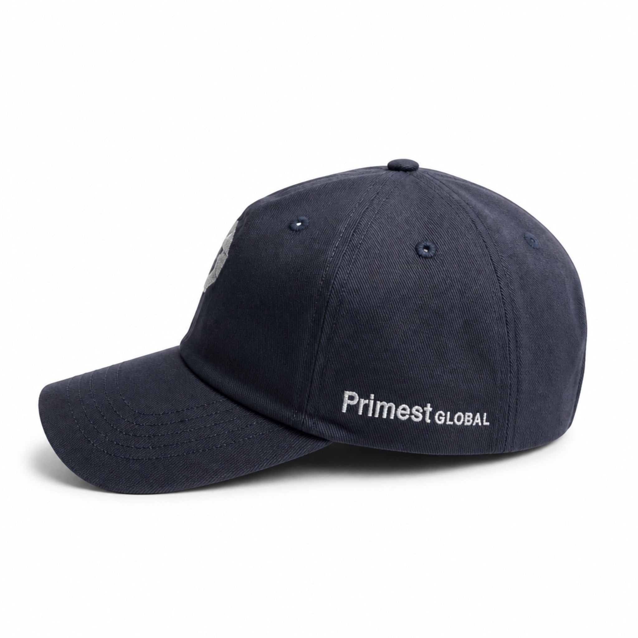 Primest Global Geometric 'P' Embroidered Washed Twill Cotton Baseball Cap