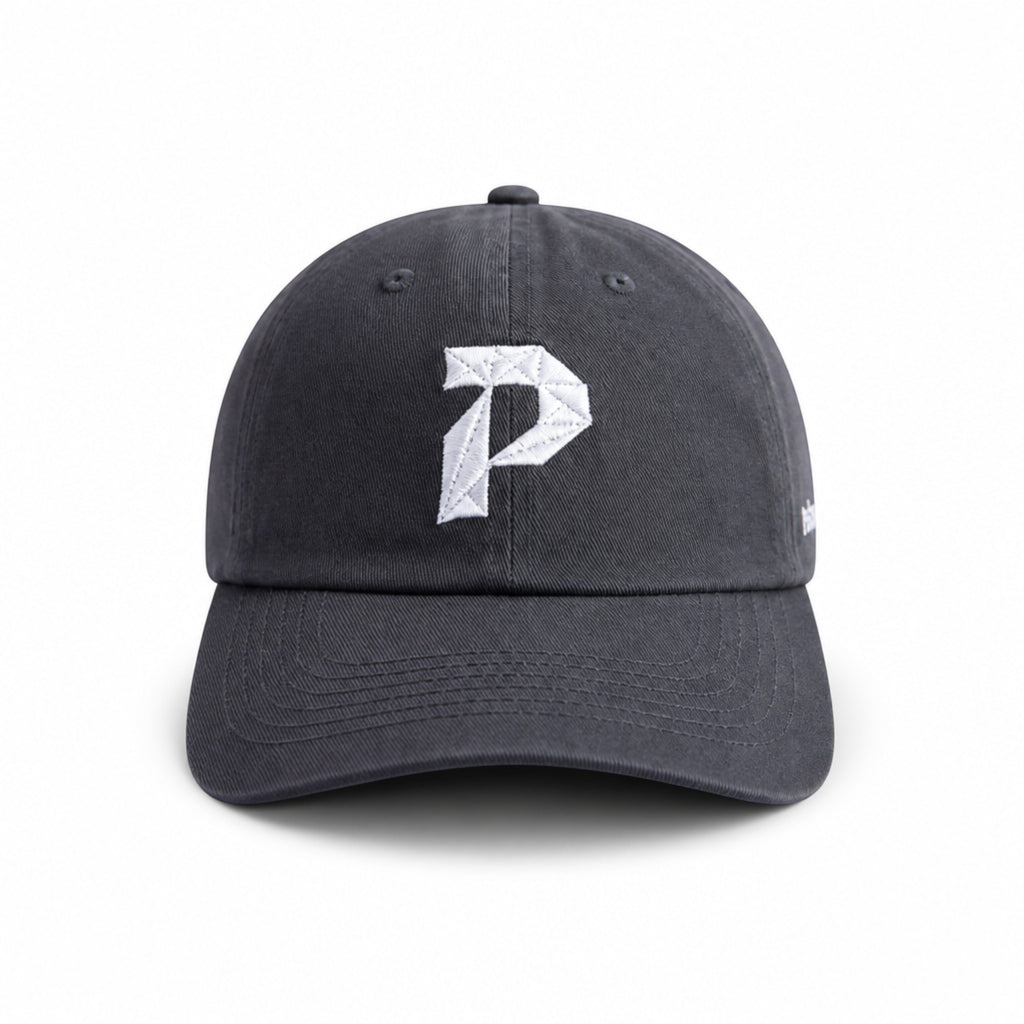 Primest Global Geometric 'P' Embroidered Washed Twill Cotton Baseball Cap