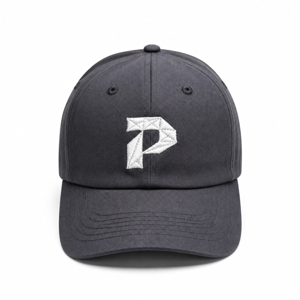Primest Global Geometric 'P' Embroidered Washed Twill Cotton Baseball Cap