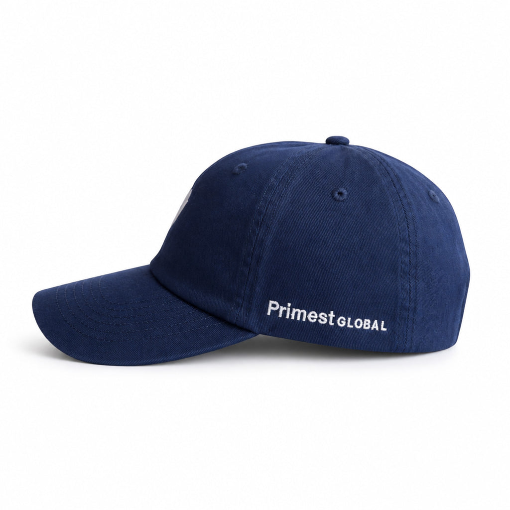 Primest Global Geometric 'P' Embroidered Washed Twill Cotton Baseball Cap