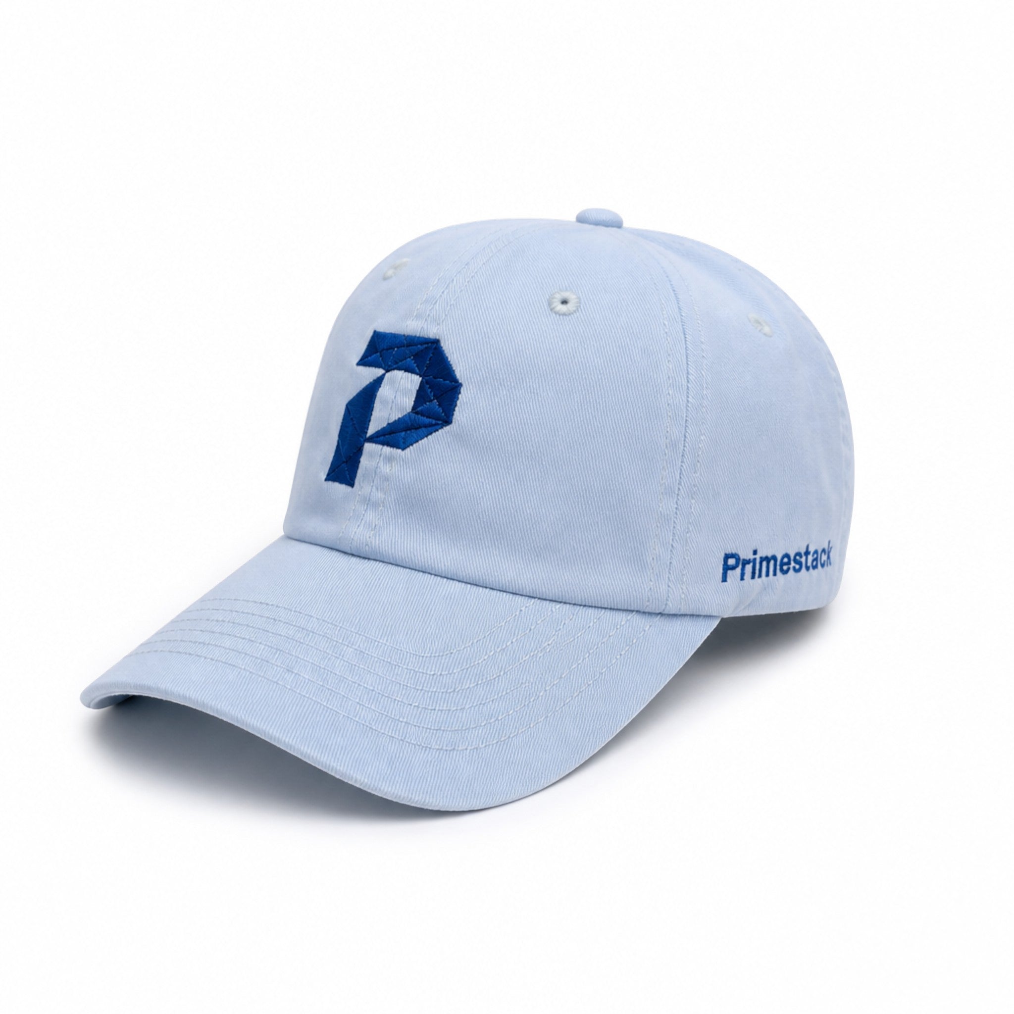 Primest Global Geometric 'P' Embroidered Washed Twill Cotton Baseball Cap