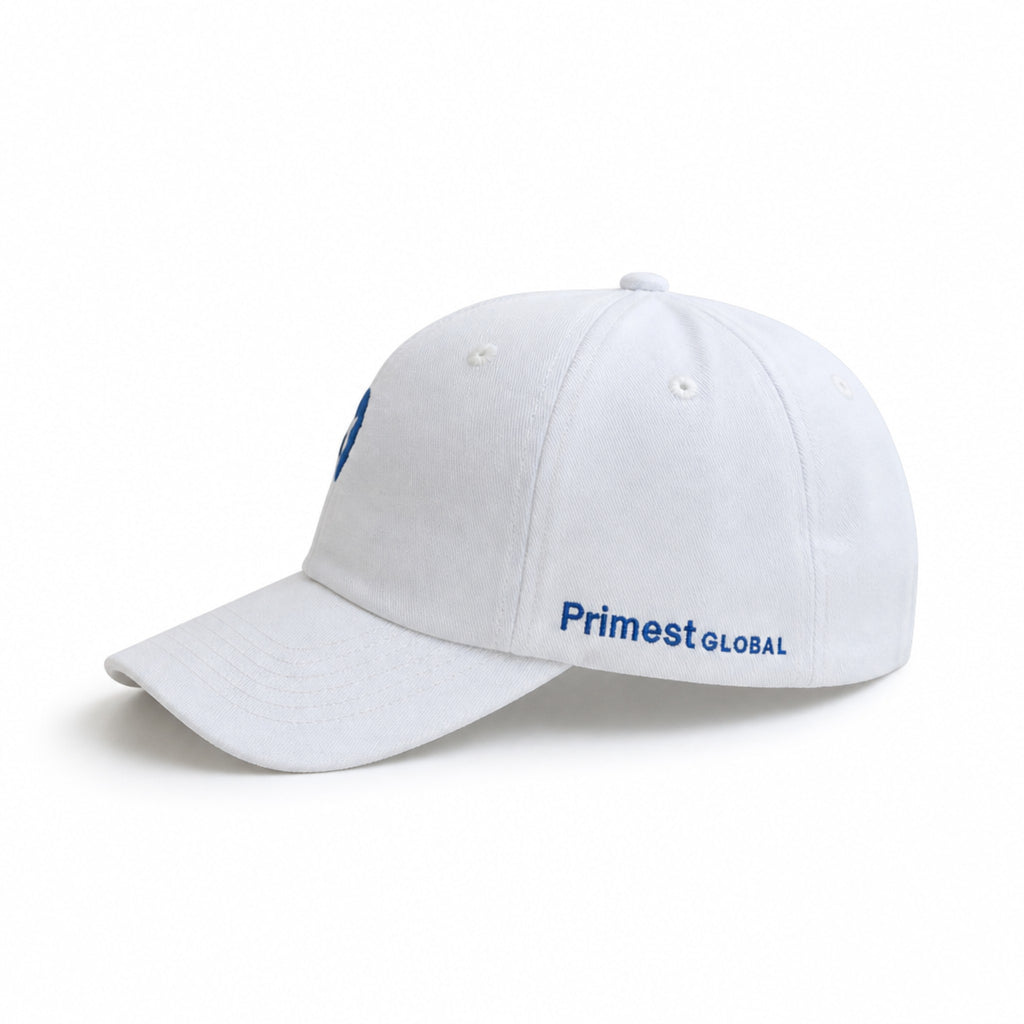 Primest Global Geometric 'P' Embroidered Washed Twill Cotton Baseball Cap