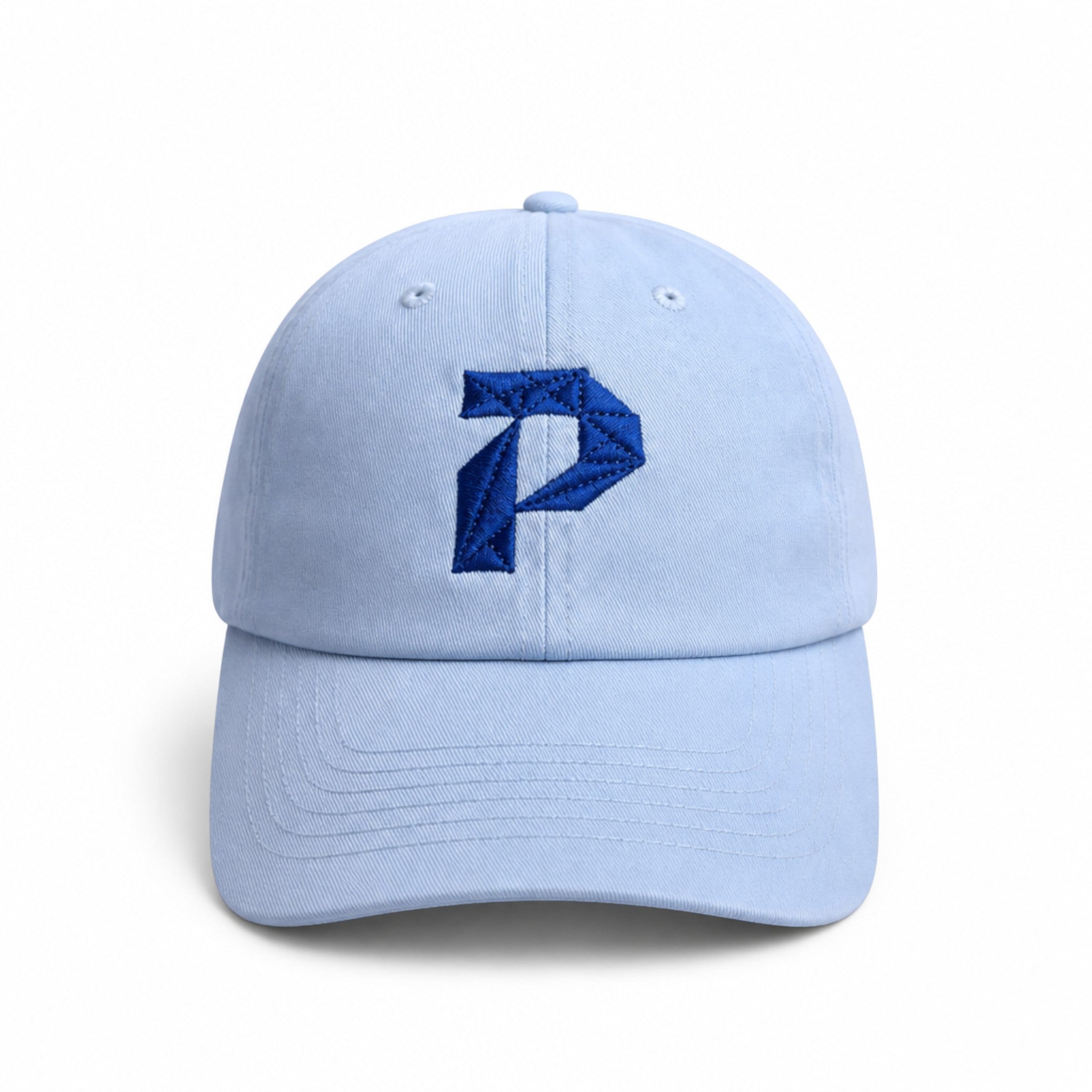 Primest Global Geometric 'P' Embroidered Washed Twill Cotton Baseball Cap