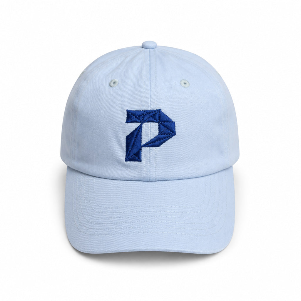 Primest Global Geometric 'P' Embroidered Washed Twill Cotton Baseball Cap