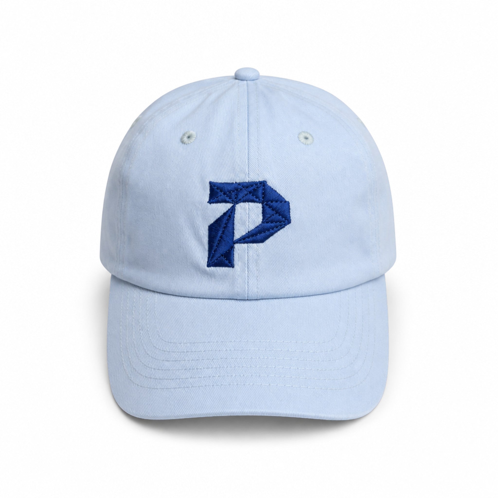 Primest Global Geometric 'P' Embroidered Washed Twill Cotton Baseball Cap