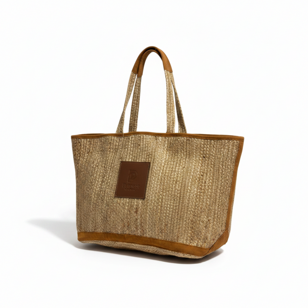 ⁠Primest Global 100% Organic Jute Tote Bag | Eco-Friendly Scalloped Shopper⁠