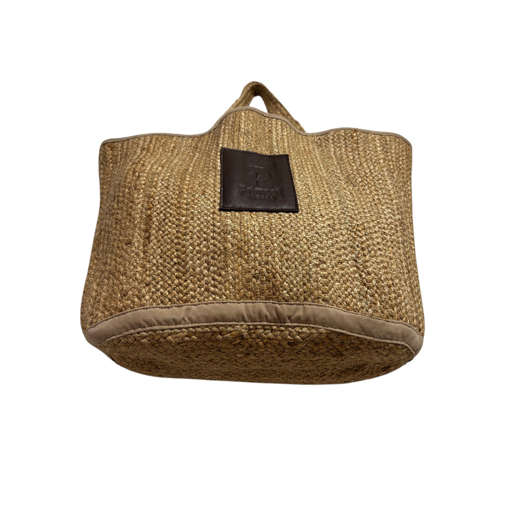 ⁠Primest Global 100% Organic Jute Tote Bag | Eco-Friendly Scalloped Shopper⁠