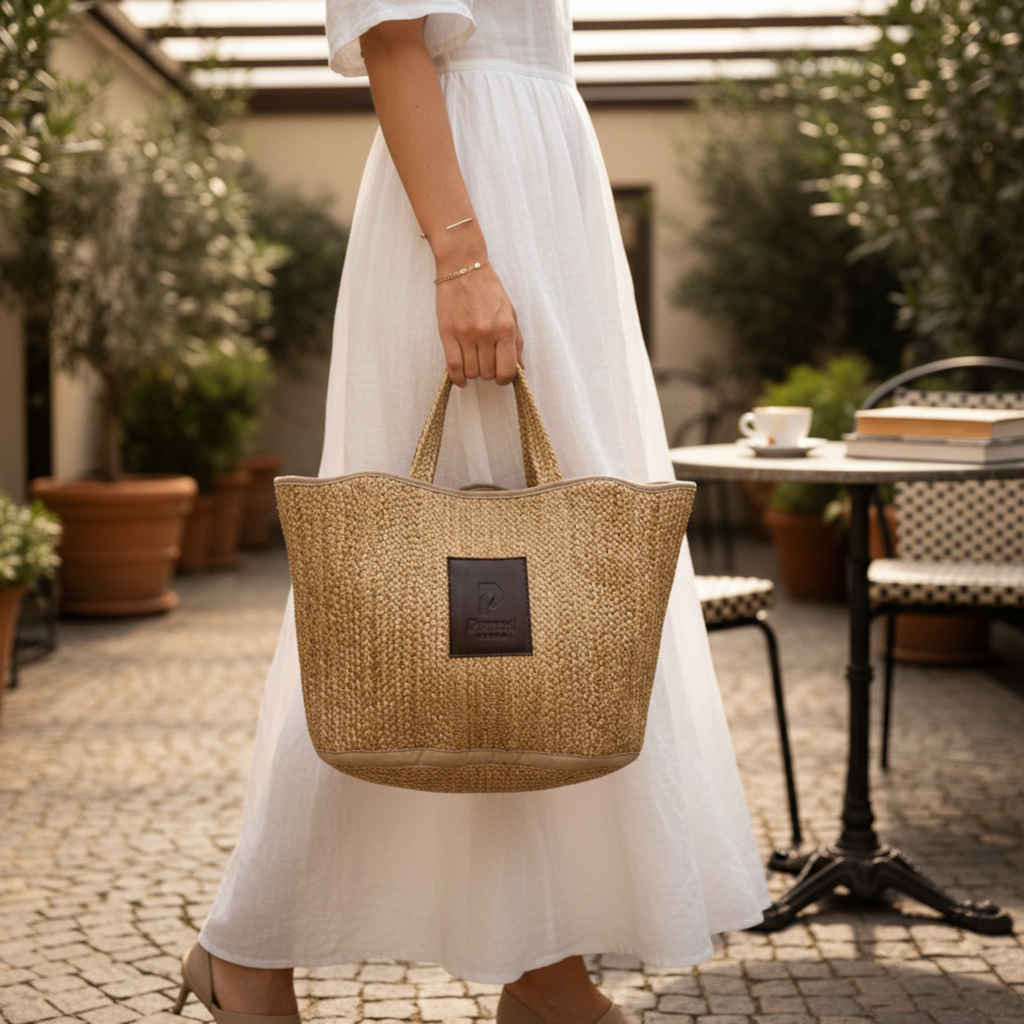 ⁠Primest Global 100% Organic Jute Tote Bag | Eco-Friendly Scalloped Shopper⁠