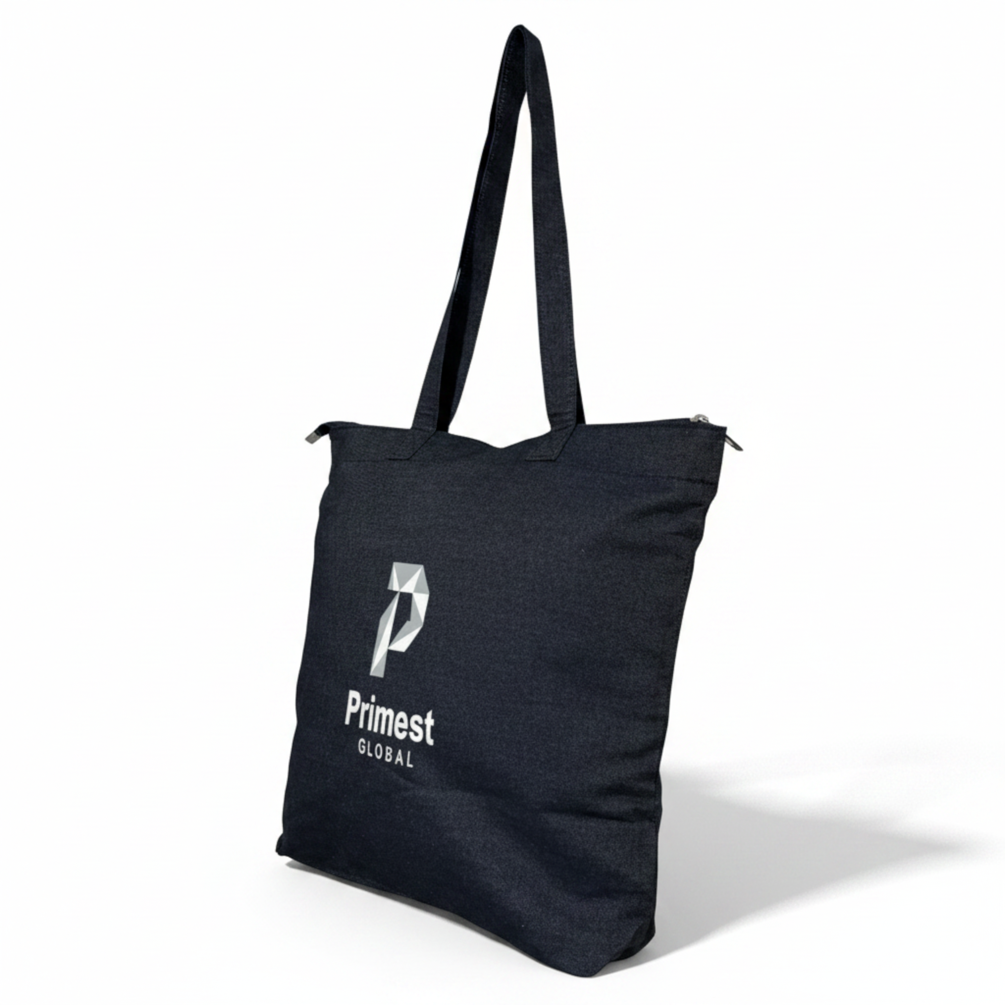 ⁠Primest Global Canvas Tote Bag with Zipper & Inner Pocket | Eco-Friendly Shopper⁠