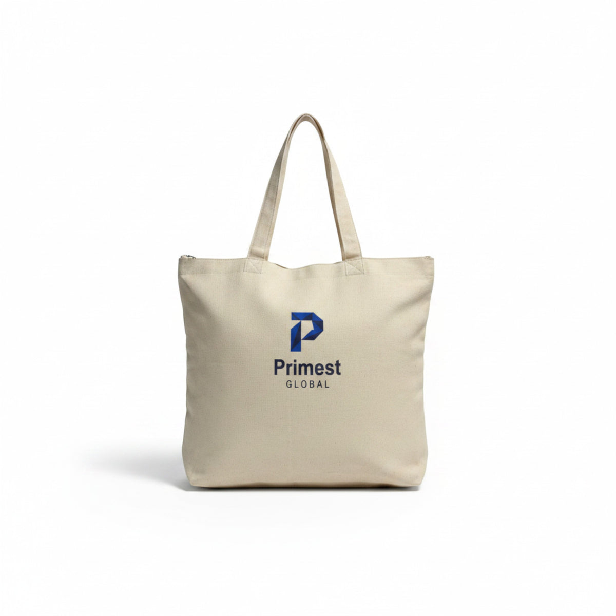 ⁠Primest Global Canvas Tote Bag with Zipper & Inner Pocket | Eco-Friendly Shopper⁠
